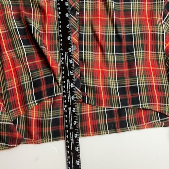 J Jill plaid button down shirt green yellow red S - Picture 9 of 10